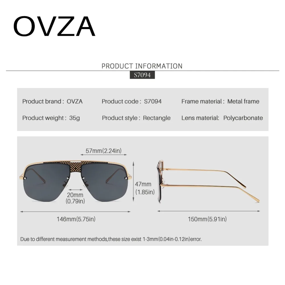 OVZA модные крутые Солнцезащитные очки Мужские Роскошные брендовые солнцезащитные очки ажурные двухлучевые очки женские градиентные линзы S7094