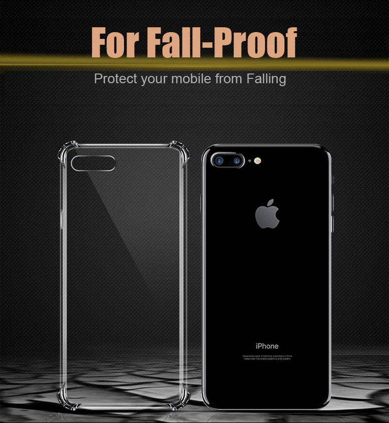 SUMPK Transparent phone case for iPhone 6 6S 7 8 7 plus 6 plus Anti knock 5