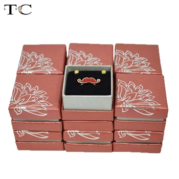 

Wholesale 12pcs/lot Red Paper Jewelry Boxes for Ring/Stud Earrings Storage Case 5*5*3.5 CM