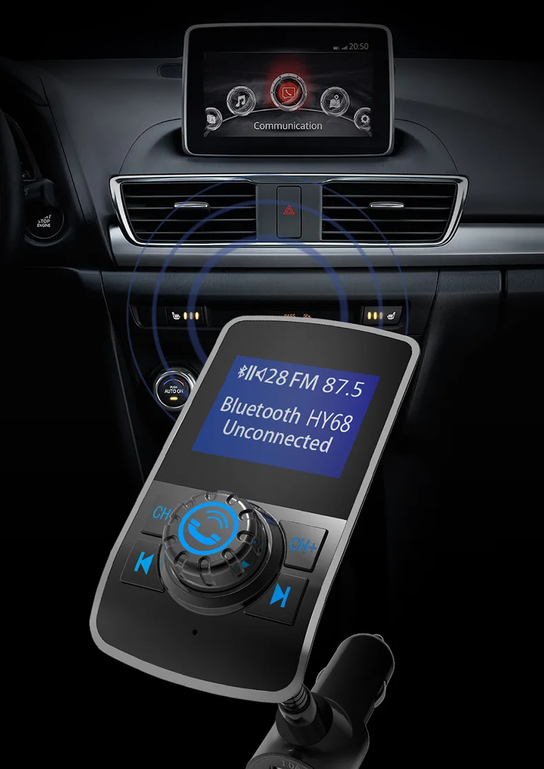 Автомобильный MP3 аудио плеер Bluetooth fm-передатчик беспроводной fm-модулятор автомобильный комплект свободный Ручной ЖК-дисплей 2 USB зарядное устройство 5 В 2.1A+ 1A