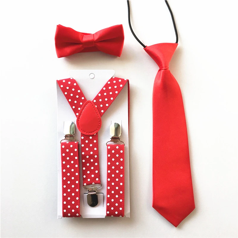 Nouveau Enfants Bebe Enfants Cou Cravate Points Bretelles Cravate Noeud Papillon Nœud Papillon Ensemble Clip On Bretelles Elastiques Mariage tz007 Aliexpress