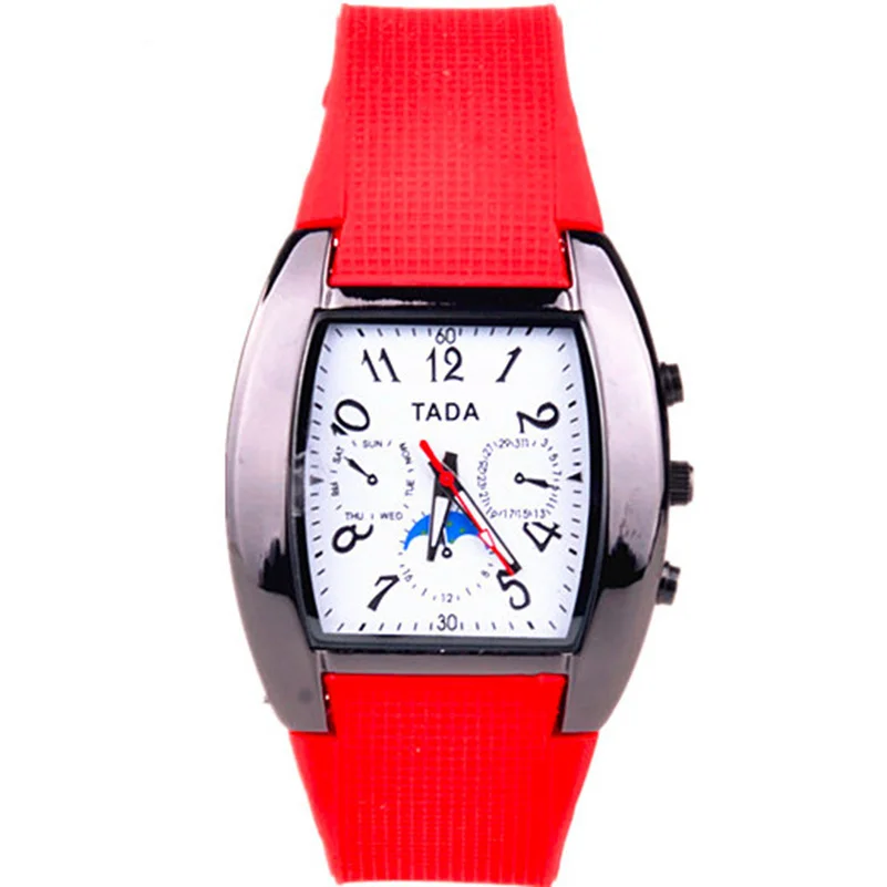 

Square designer face Watches women hot sale TADA brand 5colors PU plastic band men and women'squartz movement quartz wrist watch