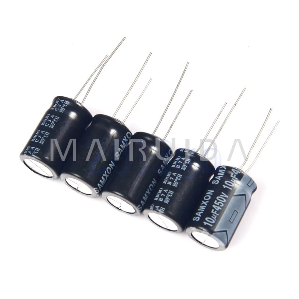 Электролитический конденсатор 10 мкФ 450 в 5 шт.|capacitor electrolytic|capacitor 10capacitor uf |