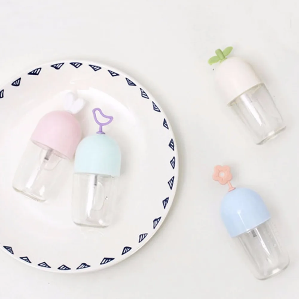 

55ml Cute 3D Rabbit Ear Oval Empty Spray Bottle Plastic Candy Color Portable Refill Perfume Atomizer Dispenser Refillable Bottle