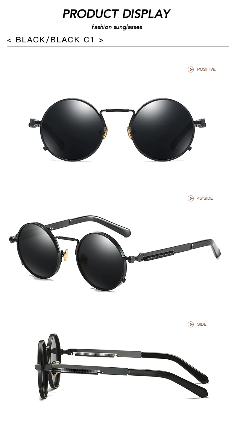 MUZZ Брендовая Дизайнерская обувь маленькие круглые солнцезащитные очки в стиле стимпанк, Для мужчин Для женщин металлический каркас Винтаж, поляризованные солнцезащитные очки, очки для использования Высокое качество UV400