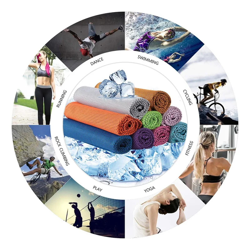 

For Outdoor Sports Running Jogging Hiking Magical Instant Ice Cooling Towel Summer Breathable Polyester Quick Dry Cold Towels