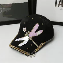 Одежда высшего качества Стрекоза украшения Бейсбол Snapback шапки для Для женщин железные кольца де Бейсбол дамы солнцезащитные Шапки регулируемый