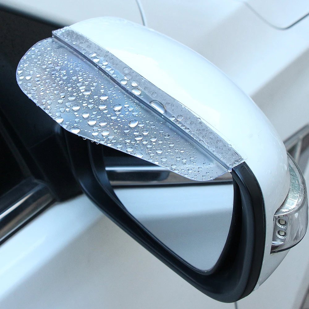 

2 pcs Car Styling PVC Car Rear View Mirror Sticker Rain Eyebrow for ford focus 2 kia rio hyundai creta hyundai solaris lifan x60