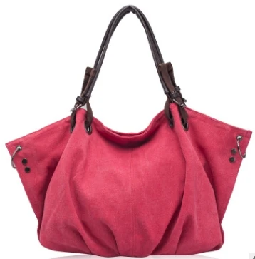 Новинка, женская большая сумка-мессенджер, Женская Повседневная холщовая модная сумка на плечо, высокое качество, сумочка для мамы LYY11 - Цвет: Watermelon red