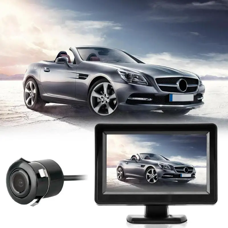 

4.3" Digital Car Rear View Rearview Monitor with Camera TFT LCD Automobiles Monitor Night Vision Reverse Back up Cam DC 12V-24V