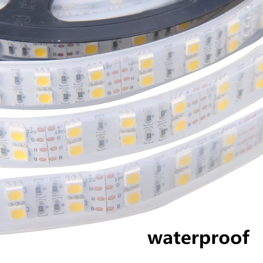 

led strip light 5050 silicon tube rope ribbon waterproof ip68 double row 600led 5m DC-12V 3200K 6500k white warm white RGB tape