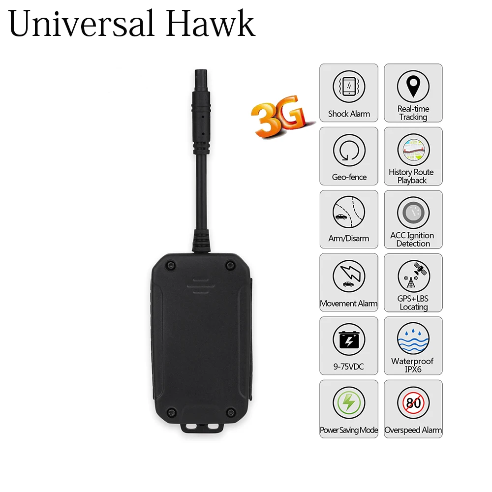 

Universal Hawk 3G WCDMA Car GPS Tracker Vehicle Tracking GPS Monitor,Remote Control Power Fuel Cut,Free Fee GPS Platform