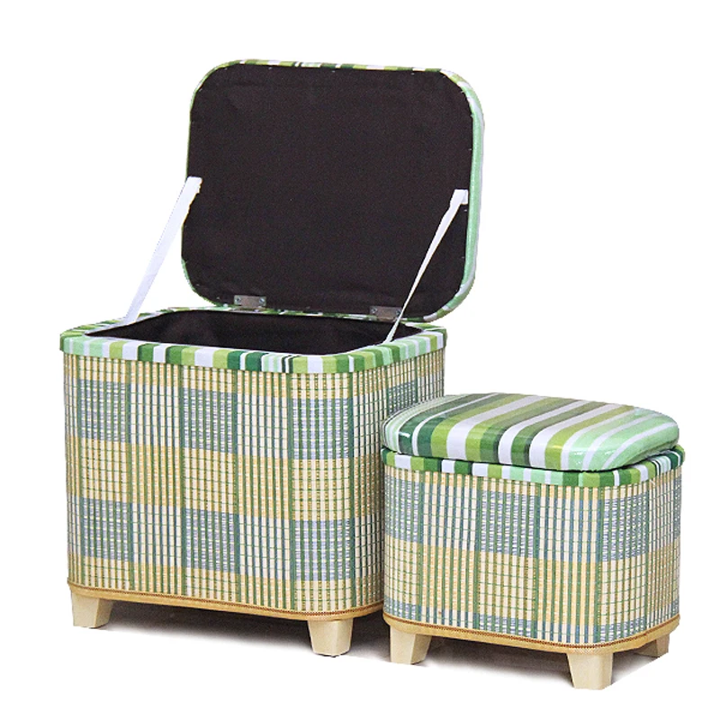 Handmade Storage Stool Ottoman Home Decoration Furniture Storage Toys Bamboo Chair Door Bench Kids Children Adult Chair