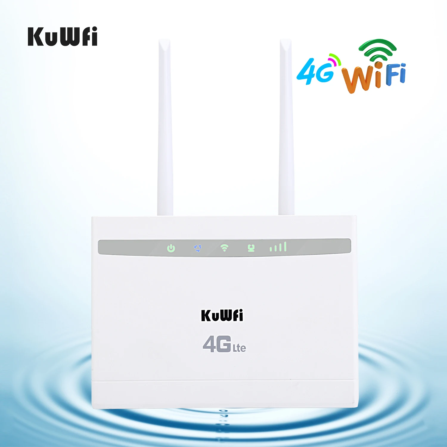 

KuWfi 4G CPE Wifi Router 3G/4G LTE CPE Router 4G Modem Up to 32users 150Mbps Cat4 Wireless Router with RJ45Ports 2pcs Antennas