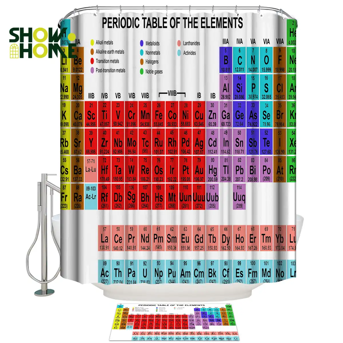 Showhome Periodic Table Of Elements Chemistry Shower Curtain Sets