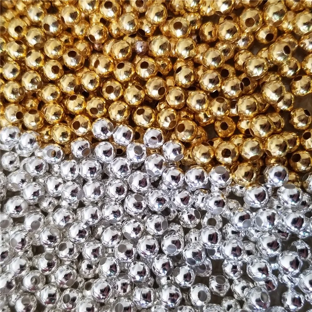Серебристо-золотистые металлические застёжки сплав железа пространство свободные бусины 2,5/3/4/5/6/8 мм бисер для рукоделия Цепочки и ожерелья ювелирных изделий Perles