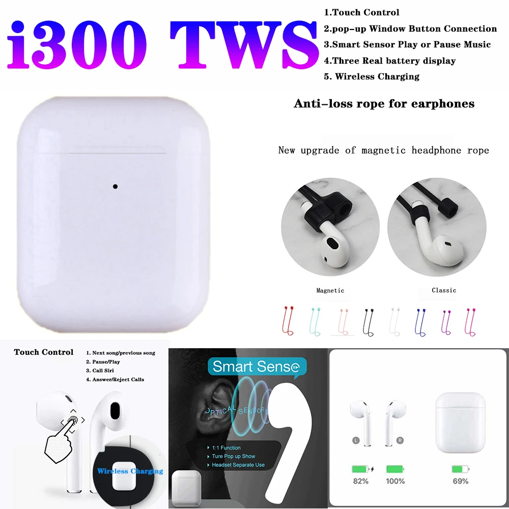 Newset i300tws смарт Сенсорная гарнитура 1:1 Aire2 всплывающие Bluetooth наушники Беспроводная