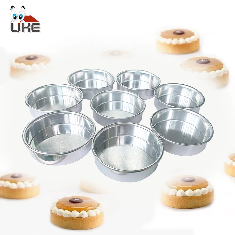 

Tart Ring Aluminum remavable bottom fruit tarts pie pan Egg tart pan Tart ring Lemon pie Baking tool Cake tool 3*0.9 inch