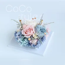 Cocostyles изготовленная на заказ пустая Высококачественная Серебряная зеркальная крышка и твердая крышка база свежий цветок коробка для свадебной вечеринки подарок на праздник коробка