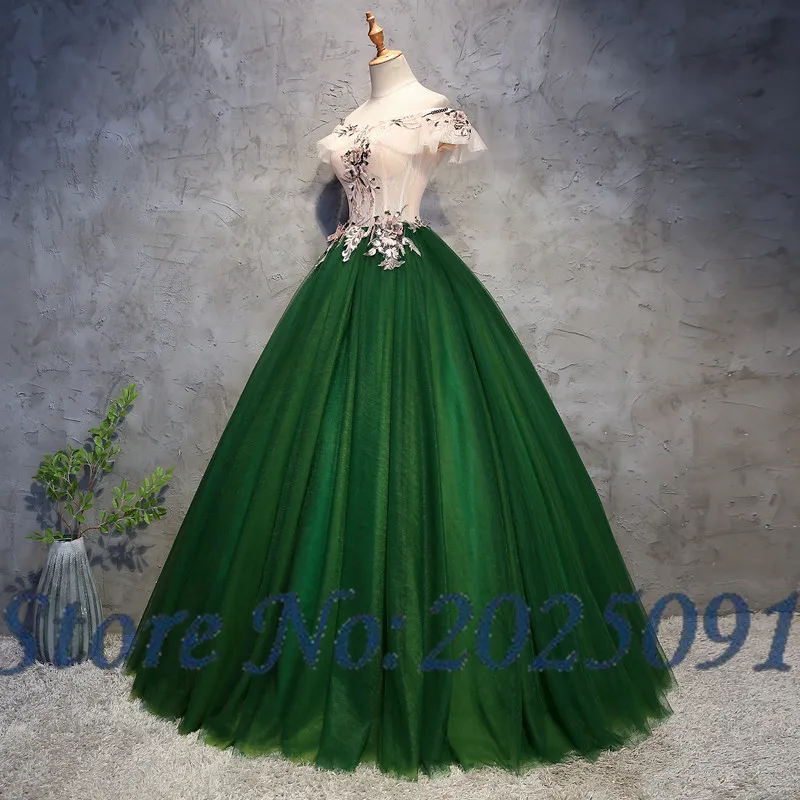 Green Cap Sleeve Quinceanera Dresses ...