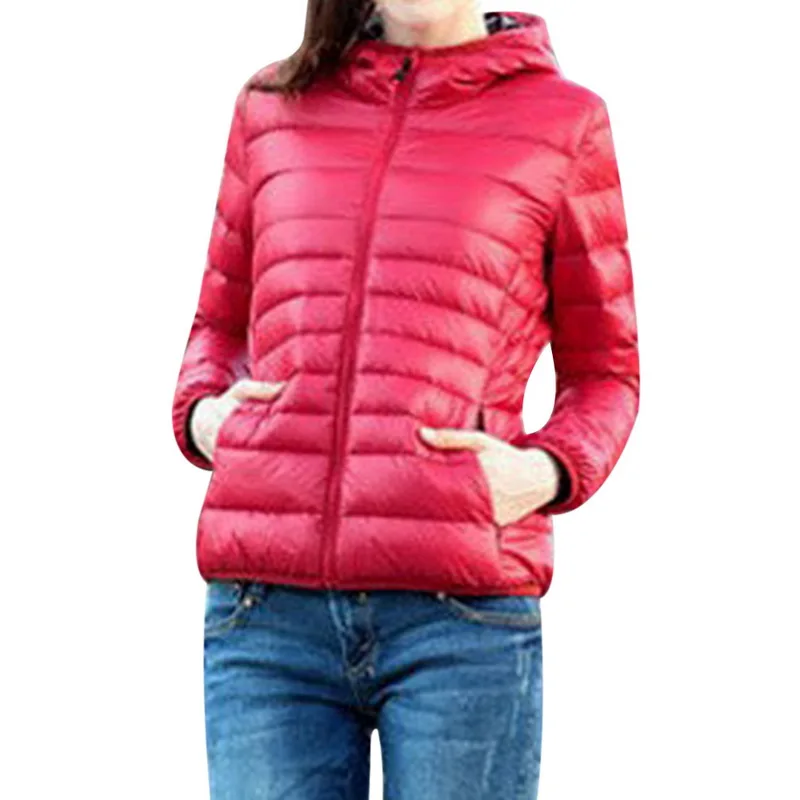 

Hooded Outwear Coat 2019 New Autumn Winter Women Warm Solid Color Cotton Jacket Parkas Slim Fit Zipper Outerwears