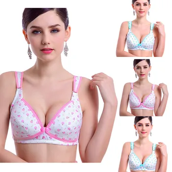 

New Pregnant Breastfeeding Bra Nursing Cotton Full Sling Wirefree Print Bra Lactancia Embarazada Sujetador 2019 Feeding Clothes