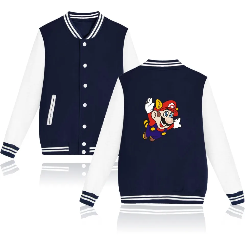 Super MarioRun font b women s b font font b jacket b font Cartoon Baseball Capless