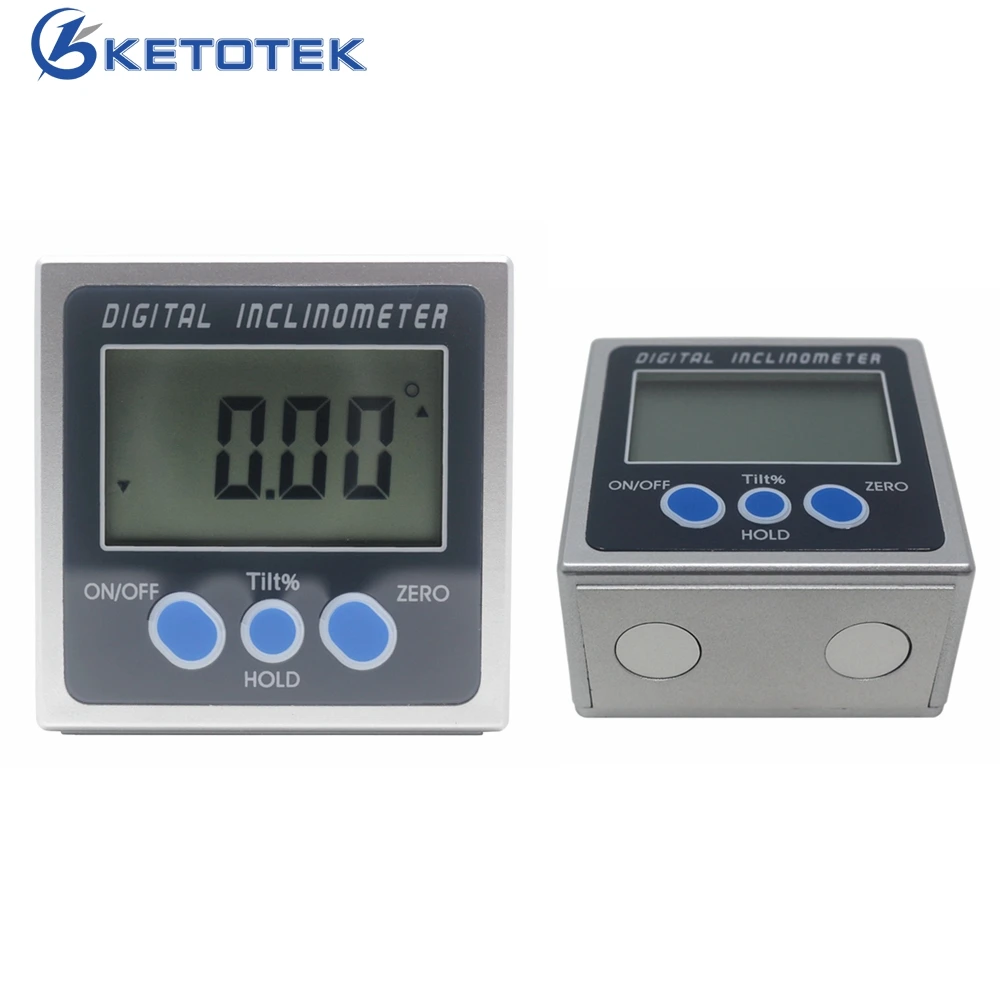 

360degree Digital Bevel Box Meter Angle Gauge Electronic Mini Protractor Inclinometer Level Box with Magnets Base