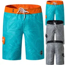 Мужская мода Повседневная печать лоскутное Пляж Серфинг Плавание свободные шорты купальники с шортами# LR40