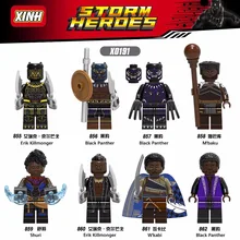 80 шт. строительные блоки Super Heroes Черная пантера M'baku Shuri Эрик Killmonger кирпичи для детей игрушки подарки