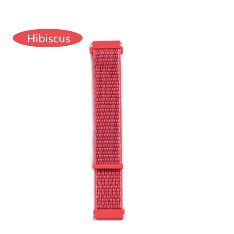 Спортивный нейлоновый ремешок для Xiaomi Amazfit ремешок Bip браслет huawei часы GT Honor Magic Huami Amazfit rhythm Stratos 2 band часы - Цвет: Hibiscus