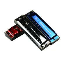 Harmonica 10 Holes 20 Tones Blues Jazz Rock Folk Chromatic harmoni Music Musical Instrument Diatonic Mouth Harp Swan 6 Colors hohner marine band crossover 10 hole diatonic harmonica bamboo comb blues harp gaita standard 10 hole harp