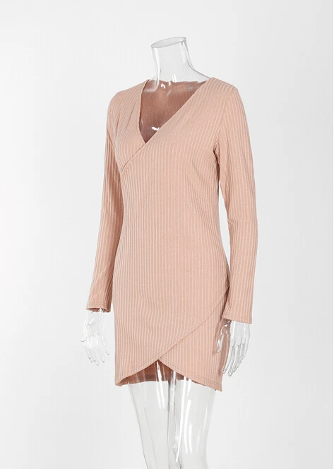 Женское платье с глубоким V образным вырезом и длинным рукавом|sleeve dress|dress summerlong