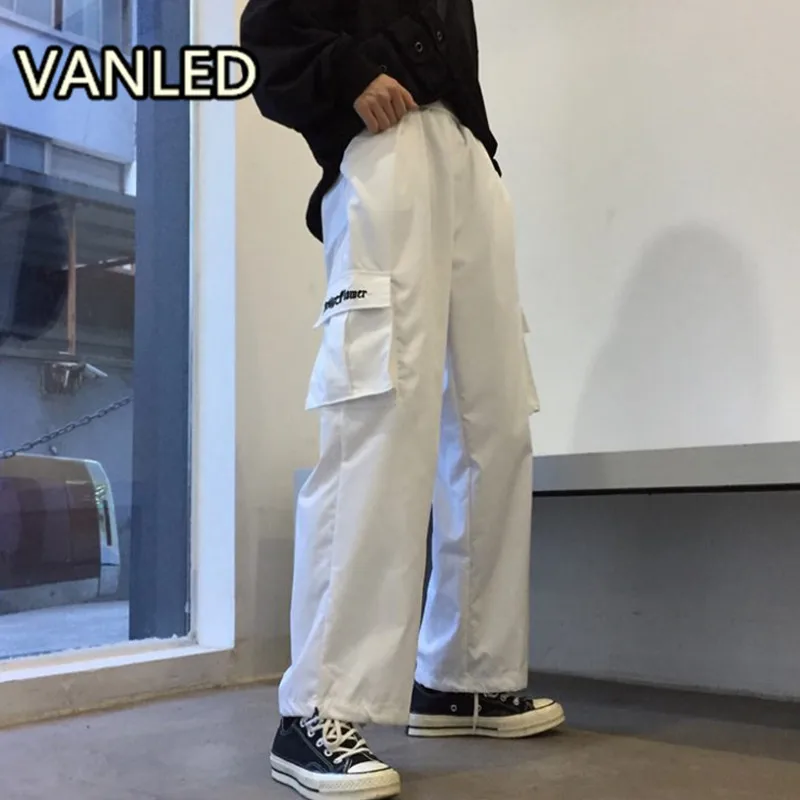Cargo Pants For Fashion Embroidery Letter Pocket Trousers BF Loose