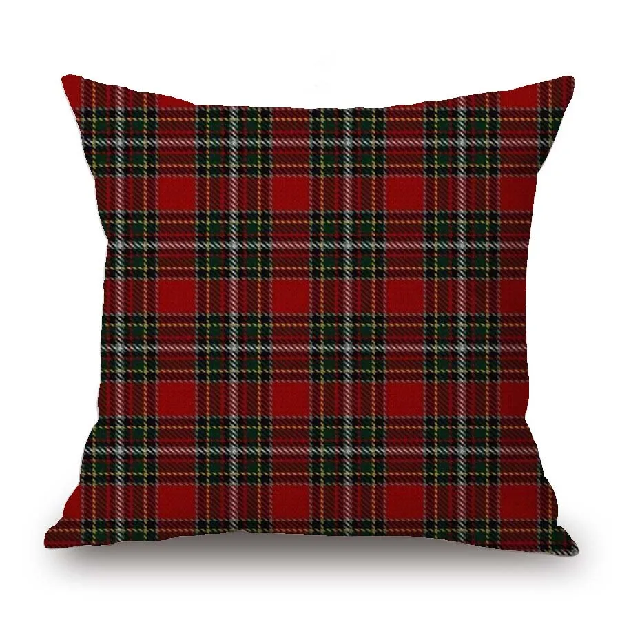 Британский стиль, Ретро стиль, простая льняная наволочка для подушки, шотландская клетка, декоративная наволочка, домашний декор, диванная наволочка - Цвет: 8