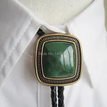 Античное золото покрытием рукоделие природа ZA Greenstone Боло галстук Средства ухода за кожей Шеи Галстук Цепочки и ожерелья 4 шт. в партии