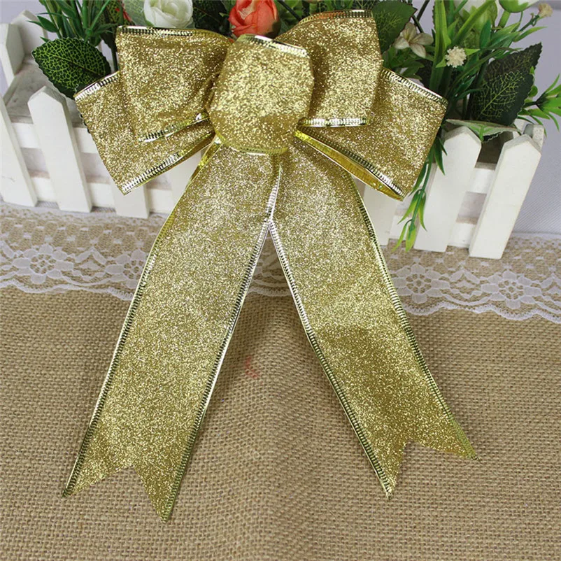 1PC Christmas Pendant Romantic Rosette Hanging Charm Ribbon Party Decoration christmas decorations for home Tree Ornament N07 (20)