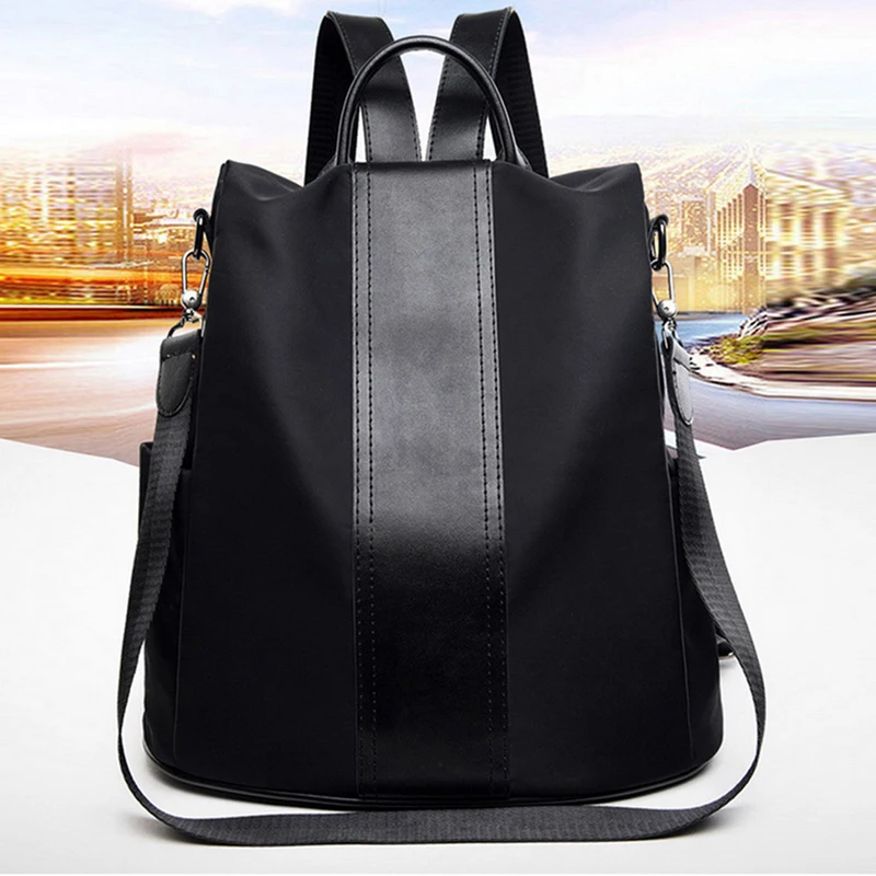 

Adisputent Women Girls Male Leather Anti-thief Travel Bags Women Backpack Hair Ball Large Capacity School Bag for Teenager