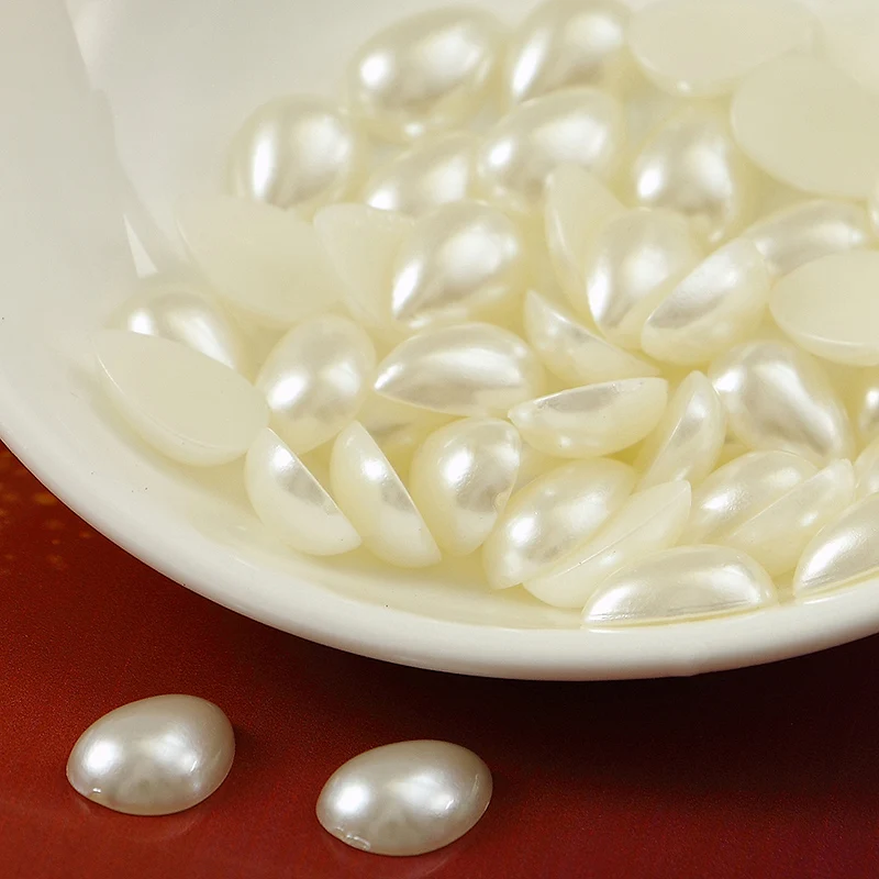 

Free Shipping many sizes Ivory color Half teardrop Flat back Pearls Jewelry Decoration Beads, DIY Craft