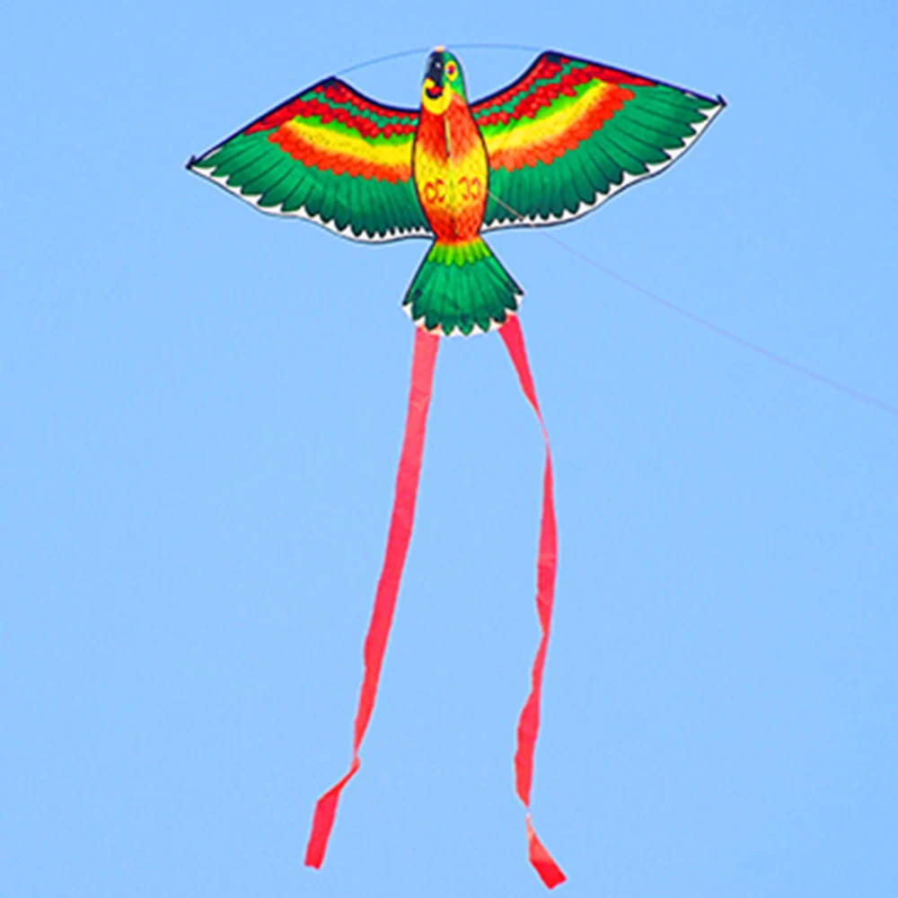 Высококачественный Спортивный Однолинейный воздушный змей с разноцветными рисунками, воздушный змей «попугай», 50 м, для активного отдыха, для детей и взрослых