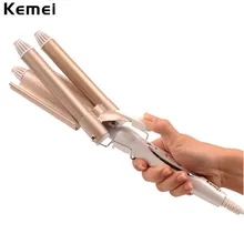 110-240V Professional Triple Barrel Ceramic Hair Wave Waver Curling Iron Wand Tong Hair Pearl Waving Styling Tools Twiste Iron