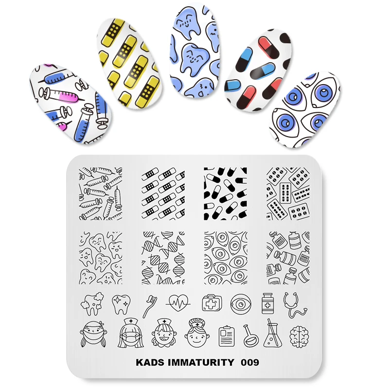 

AriesLibra Nail Art Stamping Plate Pill Teeth Pattern Nail Image Printing Plate Template Manicure Stamp Printer