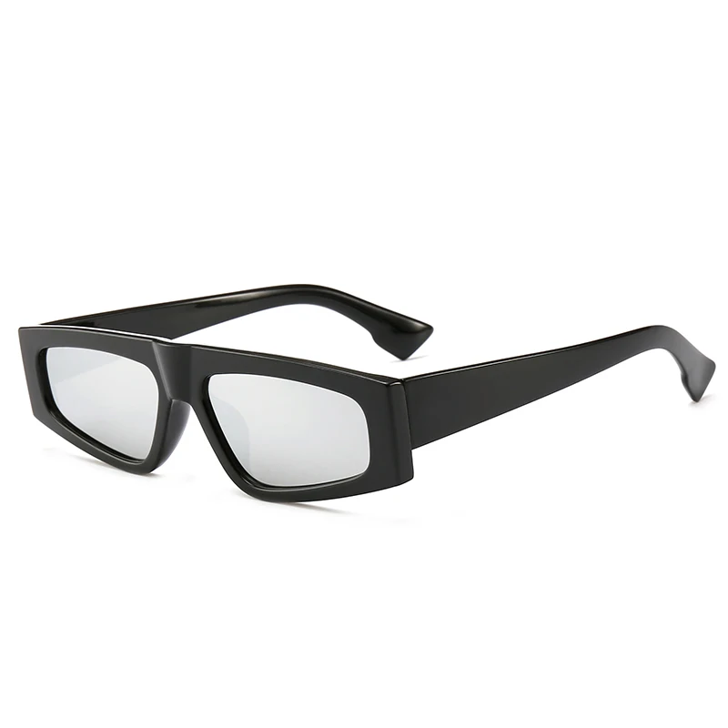 Прямоугольные Модные женские солнцезащитные очки, сексуальные, Узкая оправа, солнцезащитные очки, luntte da soleil, Ретро стиль, солнцезащитные очки для женщин и мужчин, плоский верх CD948 - Цвет линз: D948 black silver