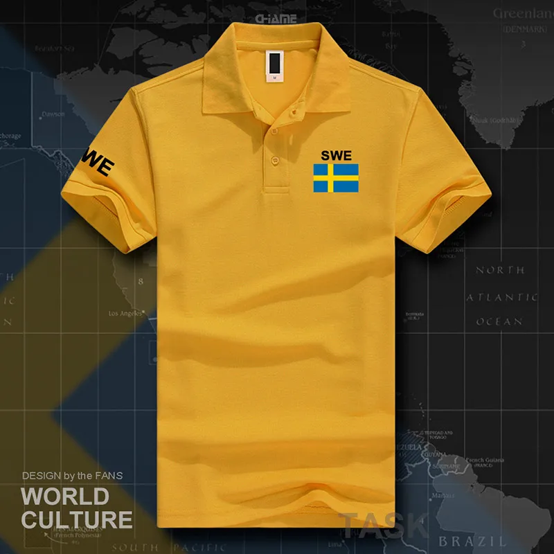 Sverige Sweden Swede рубашки поло мужские с коротким рукавом белые бренды с принтом для страны хлопок национальная команда Флаг SE - Цвет: polo-daisy