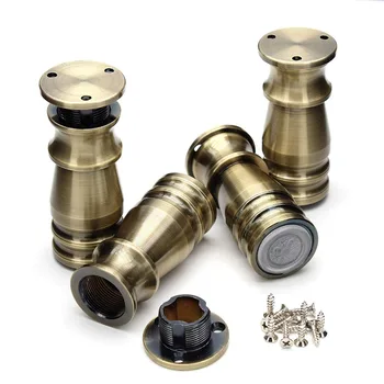 

Heavy-Duty Aluminum Alloy Furniture Leg with Transparent Rubber Mat Adjustable Height Retro Bronze 4"- 4 2/5" 4PCS