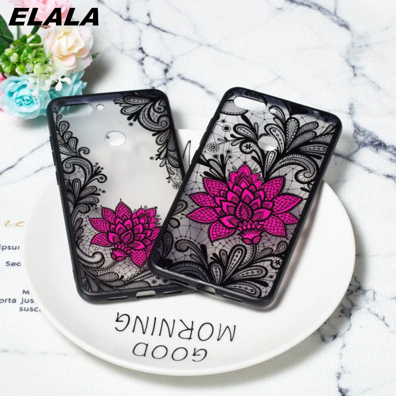 

Silicone Cover For Xiaomi Mi 8 Lite Case Full Protection Lace Rose Flower Back Cover Phone Case For Xiaomi Mi 8 Lite Global 6.26
