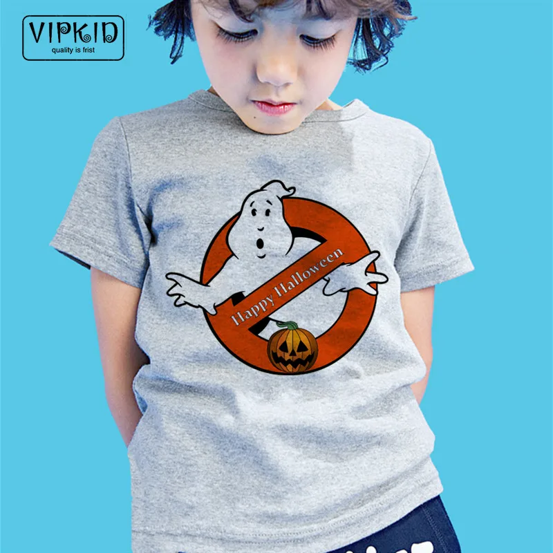 Little Boy and Girl School Logo Ghostbuster T shirts Kid Summer Cartoon