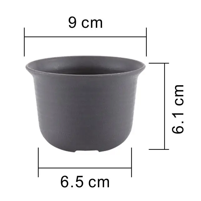 T4U 5,75 дюймовый пластиковый круглый суккулентный кактус бонсай горшок цветочный горшок контейнер для саженцев плантатор загар черный - Цвет: S