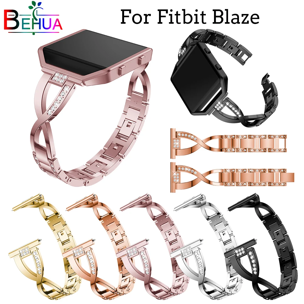 Высококачественный ремешок из нержавеющей стали для Fitbit Blaze, Смарт-часы, сменный ремешок, браслет, ремешок, ремешок с рамкой, опционально