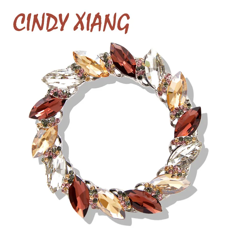 Женская брошь в виде венка с кристаллами CINDY XIANG изысканное украшение нового